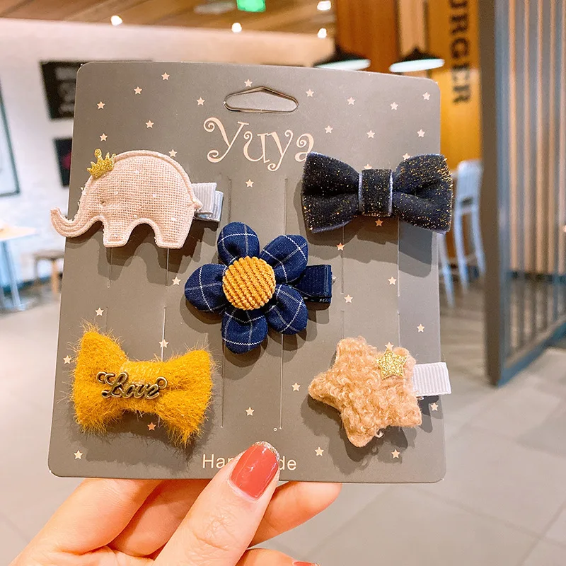 

5PC/Set Lovely Cartoon Pattern Children Hairclip Princess Hair Accessories Korean Style Kids Hairpins Girls Headwear Ornament