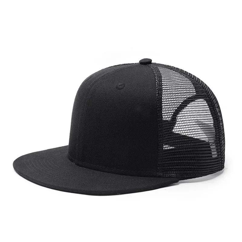 Черный Летние Обувь с дышащей сеткой Snapback Бейсбол шапки Для мужчин Регулируемая Повседневное, мужские и женские бейсбольные кепки, Планас; Хип-хоп кепки с плоским козырьком Casquette Homme Luxe - Цвет: Черный