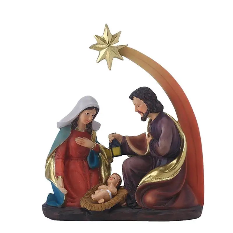 

Nativity Scene Christmas Decorations Resin Christmas Holy Family Nativity Scene Christmas Village Nativity Sets for Xmas Decor