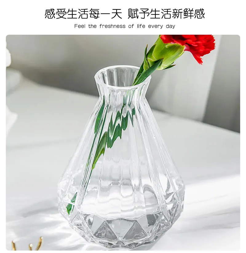 

Simple Glass Vases Nordic Style Living Room Tabletop Accessories Vases Transparent Luxury Art Floreros Home Decor DI50HP