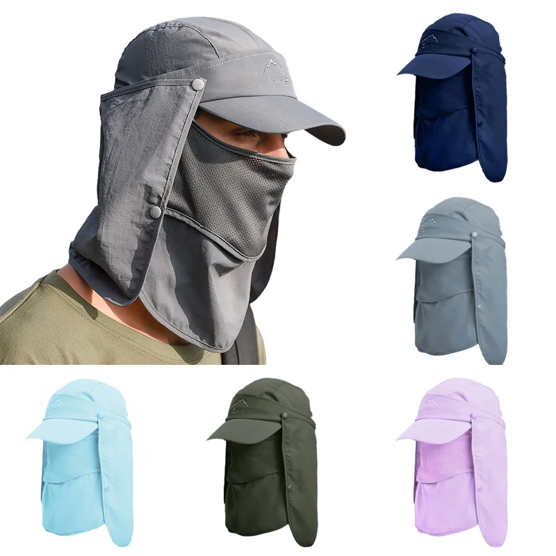 

Outdoor Sport Visor Hat Camping Hiking UV Protection Face Neck Cover Fishing Cap Men Women Multifunction Sun Protection Hats