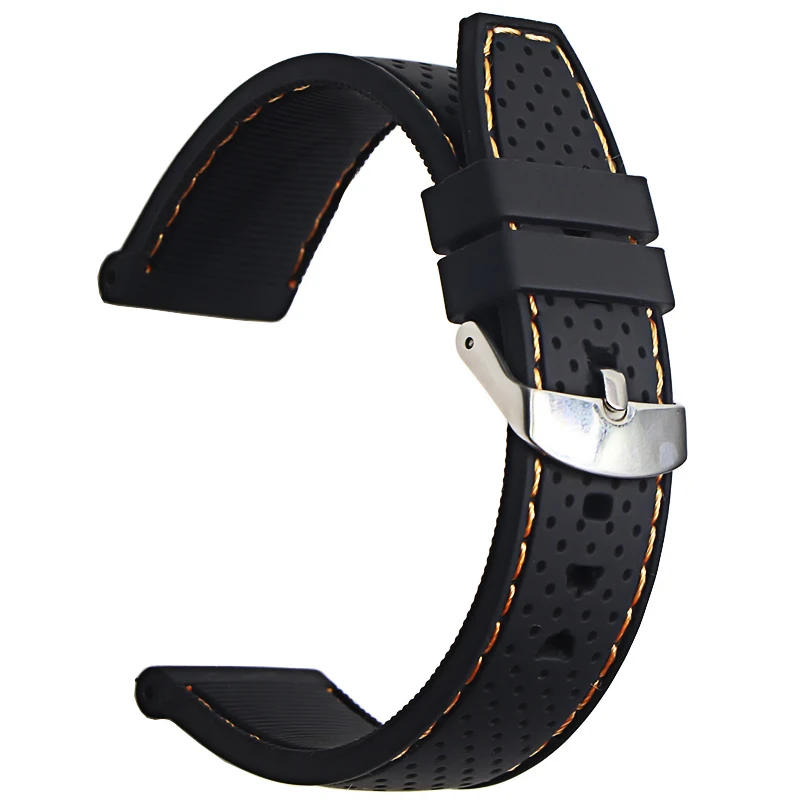 Silicone Watchband 22mm Band Watch Accessories Strap  Rubber Bracelet Belt  Waterproof 2019 High Quality