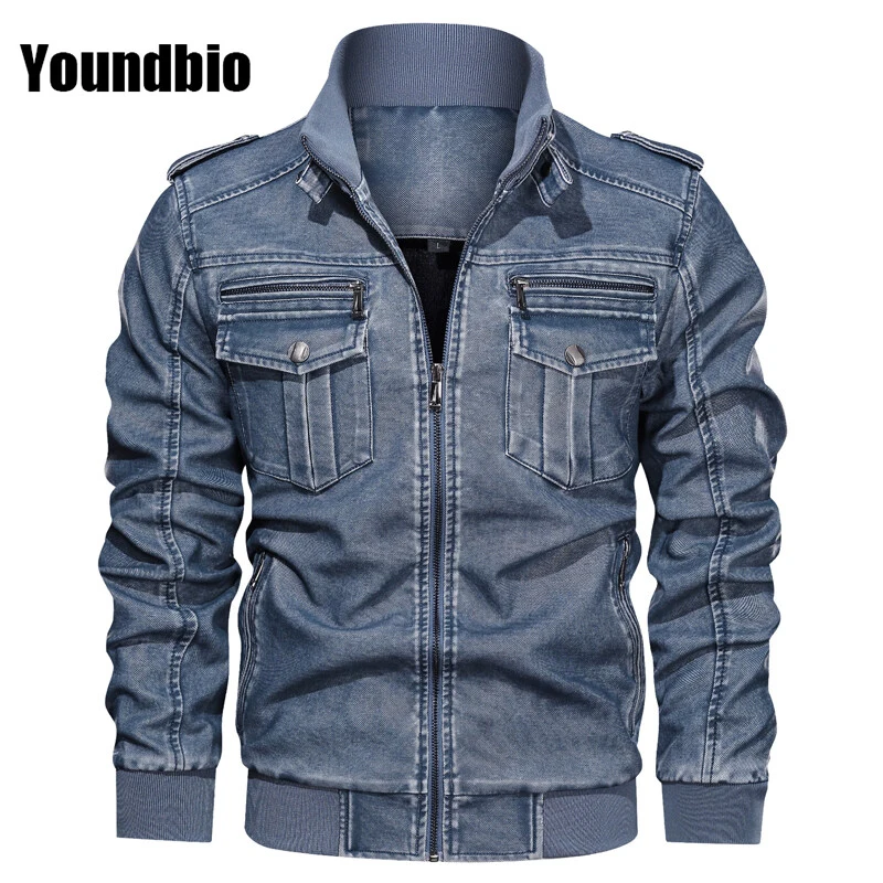 Мужская мотоциклетная куртка из ПУ кожи размеры до 6XL | одежда