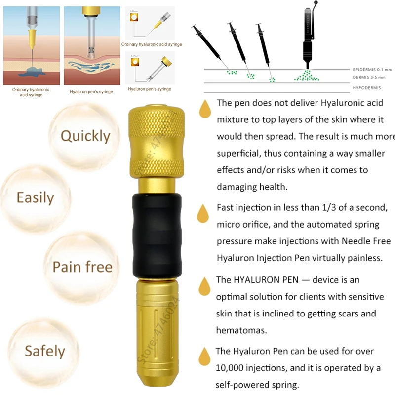 Гиалуроновая ручка высокого давления 0 3 мл неинвазивный инъекционный инжектор