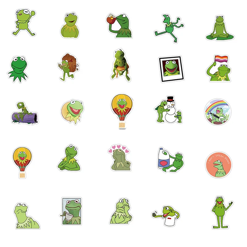 10/50 шт./компл. Кермит Лягушка кукольный шоу мультфильм Стикеры для ноутбука