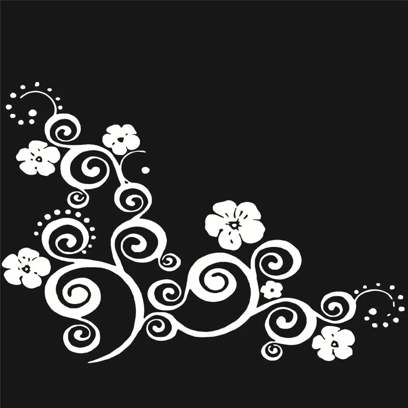 

Winter Flower Totem Hood Car Sticker Car Body Racing Side Door Long Stripe Stickers 50x80cm Car Stickers Accessories Decal New