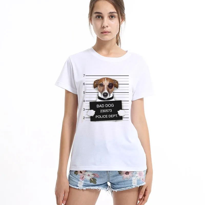 2017 Горячая продажа собака полиция Dept дизайн женская футболка Французский