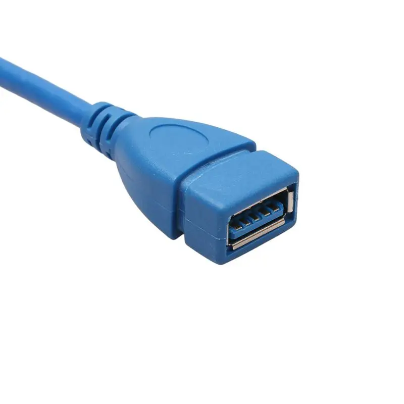 Удлинитель USB 3,0 для мужчин и женщин, угол вверх и вниз-синий(упаковка из 2), 20 см