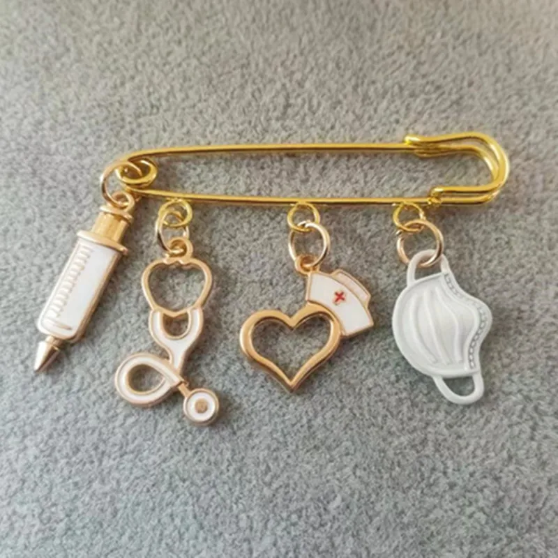 Новая мода брошь Доктор инструмент медицинский стетоскоп шприц маска на лицо