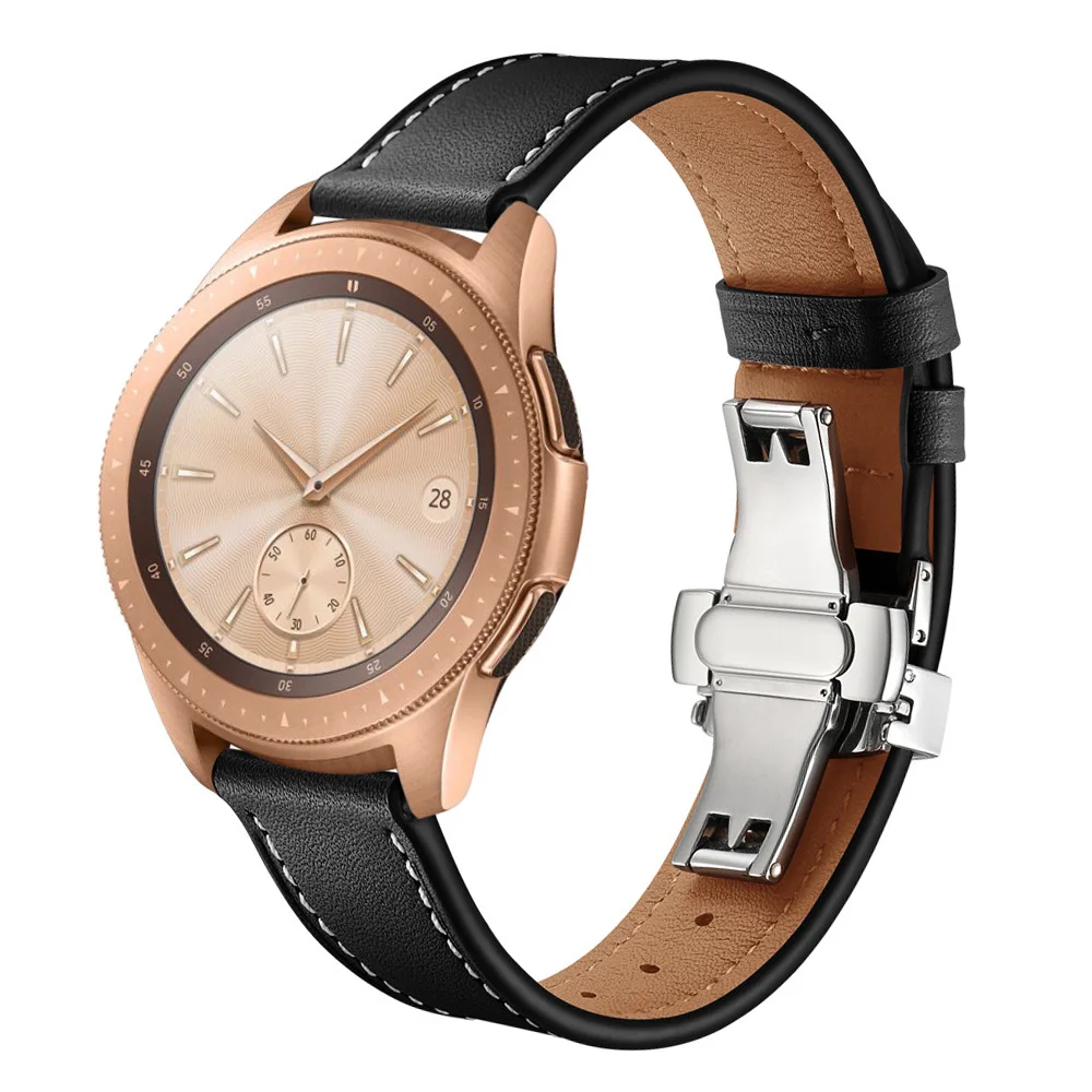 20 мм 22 мм высокое качество кожаный ремешок для часов ремешок для samsung Galaxy Watch 46 мм/42 мм/Active 2 1/gear S3 запястье браслет ремень