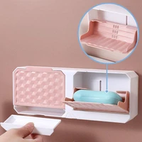 2021 sponge soap box with lid wall mounted drain storage organizer drop holder scrubber for kitchen shipping case bathroom p3g5