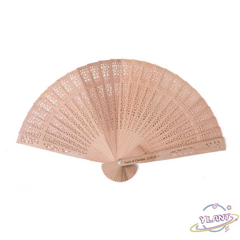 

SWT Guest Sandalwood Hand Fan Party Decoration Folding Fans 50pc Personalized Wooden Wedding Favors and Gifts