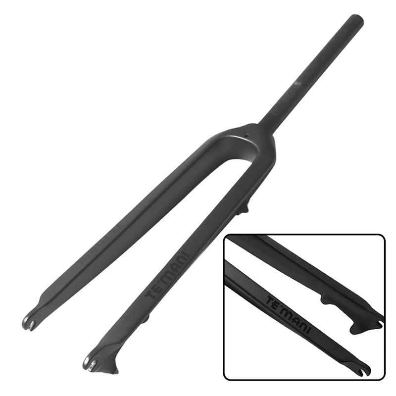 

TEMANI Bicycle Front Fork Matte Carbon Fiber Mountain Bike Fork Disc Brake MTB Bicycle Straight Tube Forks