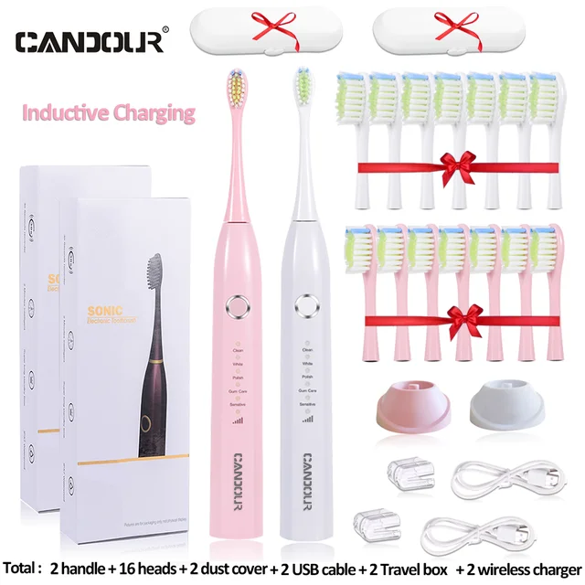 CANDOUR CD-5166 Sonic Электрический Зубная щётка USB Перезаряжаемые взрослых