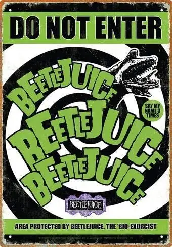 

Beetlejuice - Do Not Enter Retro Metal Tin Sign Vintage Aluminum Sign for Home Coffee Wall Decor 8x12 Inch