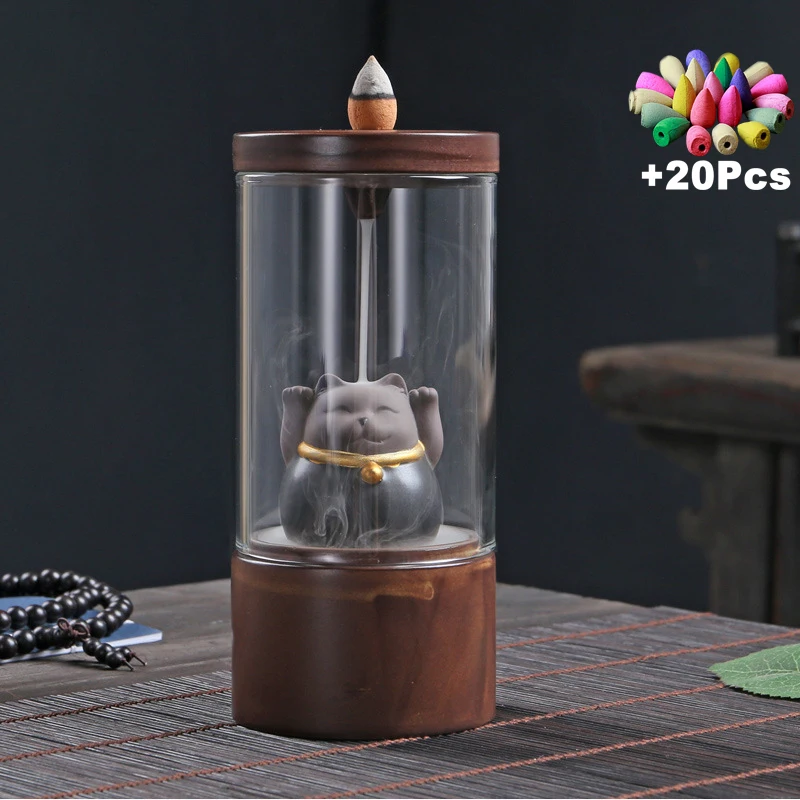 Ветрозащитная горелка для благовоний Lucky Cat акриловый защитный чехол