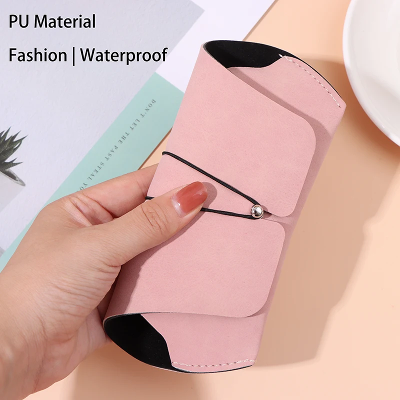 

Portable Foldable Leather Glasses Case Women Eyewear Box Oversize Sunglasses Bag Storage Fashion Accessories