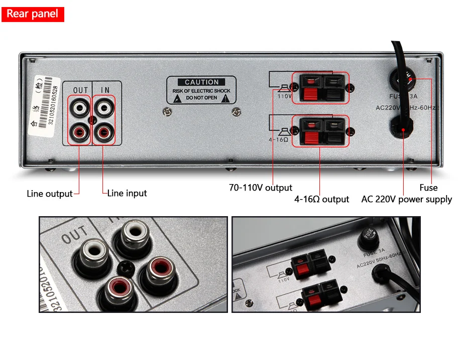 Oupushi Профессиональный Усилитель 2 way вход для микрофона pa bluetooths цифровой усилитель с пультом дистанционного управления USB декодирования и MP3 воспроизведения