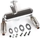 Двойная выхлопная труба с глушителем 85299 для радиоуправляемого автомобиля hpi km rovan baja 5b 15