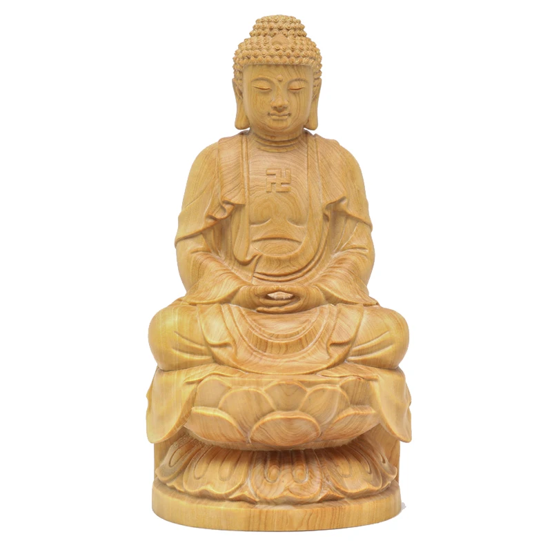 Статуи размером 18 см украшения сидящий Лотос статуя Будды искусственная золотой