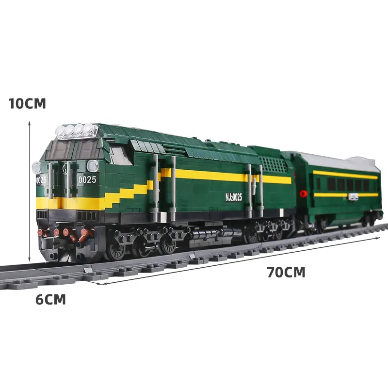 

MOULD KING 12001 City Train Power-Driven Train China NJ2 Type Diesel Locomotive Railway Engine Train Building Blocks Kids Toys