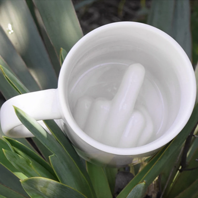 Дизайнерская белая кружка среднего пальца новый стиль чашка для смешивания кофе