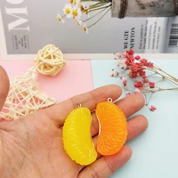 10pcs 3d orange slice resin charms 4323mm for jewelry accessory cute orange pendant fit necklace keyring finding pen decor