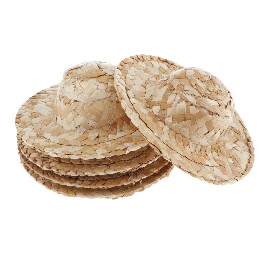 

5 лотов, вязаная соломенная шляпа для кукол 1/4 BJD SD