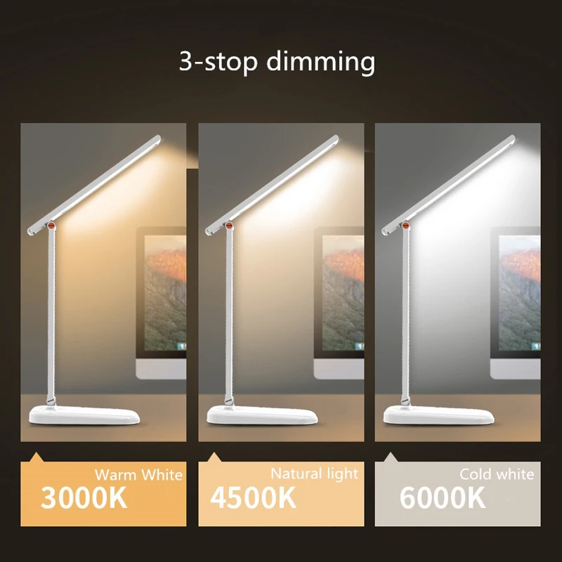 

5W Dimmable Desk Reading Light Foldable Rotatable Touch Switch LED Table Lamp USB Charger RechargeableBattery Night Lamp