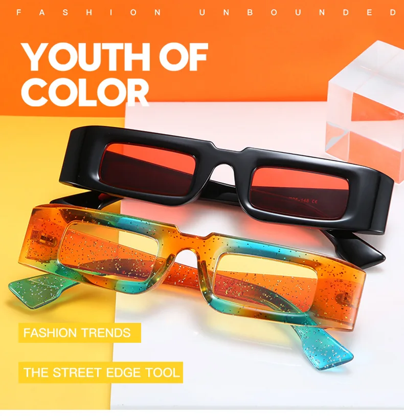 

KeiKeSweet New Arrival Fashion Vintage Square Sunglasses Women Transparent Cool Luxury Party Shades UV400 Glasses Top Quality