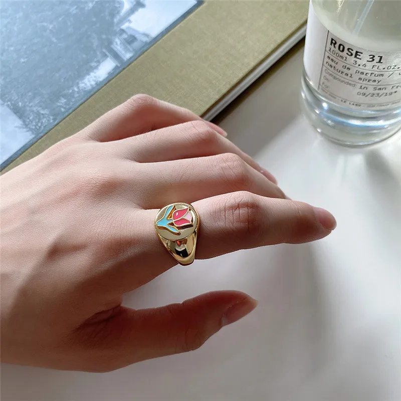 RUIYI реальные 925 стерлингового серебра 18K золотые кольца в европейском стиле для