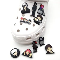 hot 1pc anime jujutsu kaisen shoe charms jibz croc decoration for garden sandals shoe buckles ornaments friend party xmas gifts