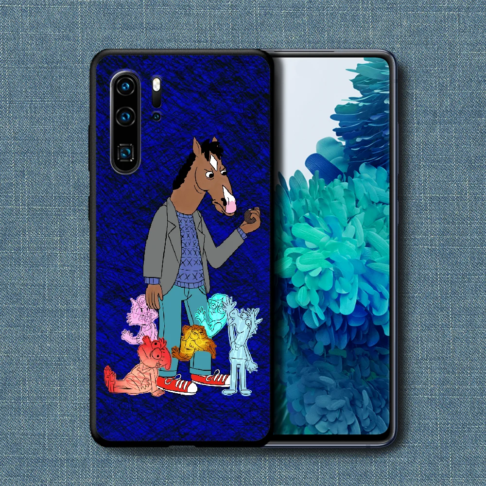 

Cartoon Horse BoJack Mans Phone Case For Huawei P Mate Smart 10 20 30 40 Lite Z 2019 Pro black Cover Silicone Shell 3D Coque Tpu