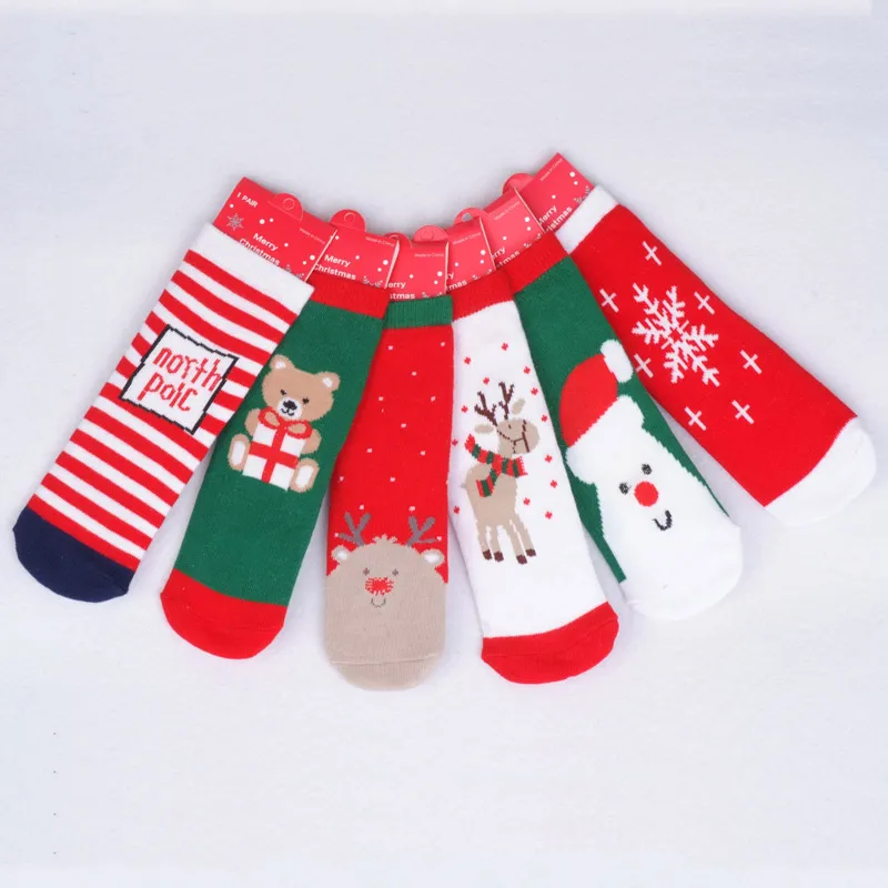 

Baby Cotton Socks Christmas Design Baby Girls Socks Cartoon Casual Baby Boy Children's Christmas Socks 6 Style