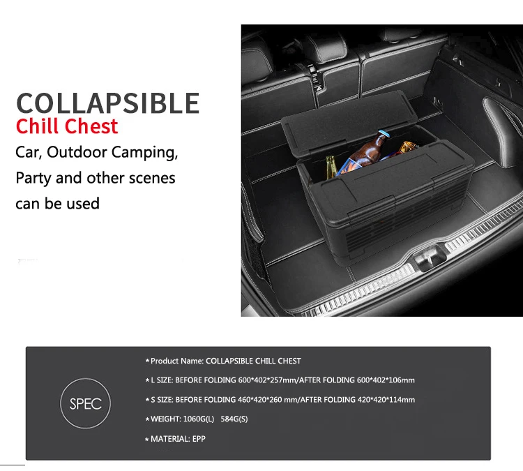 Foldable Iceless Cooler Sweettreats 24L Collapsible Insulated can Portable Waterproof Outdoor Storage Box Thermo Cool