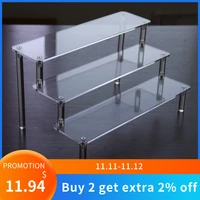 shelf storage stand kitchen accessories 3 layer transparent acrylic cake tray display stand for decoration and storage display