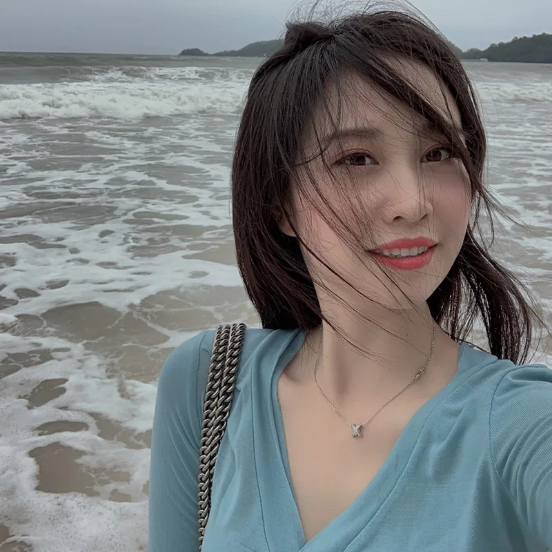 Цепочка Женская Геометрическая с подвеской в виде буквы х из циркона Z204 - купить