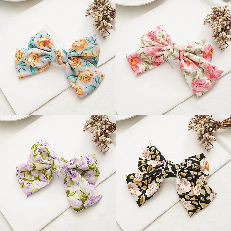 

Oversized Sweet Floral Big Bow Hairpins For Girls Hair Clips Double Layer Fashion Hairgrips Bowknot Barrettes Hair Accessories