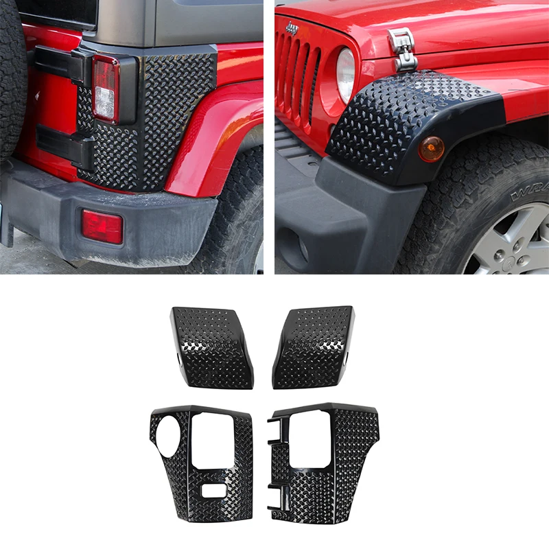 

Car Front Wheel Eyebrow Wrap Angle Tailgate Corner Decoration Cover Sticker for Jeep JK Wrangler 2007-2017 Car Accessories