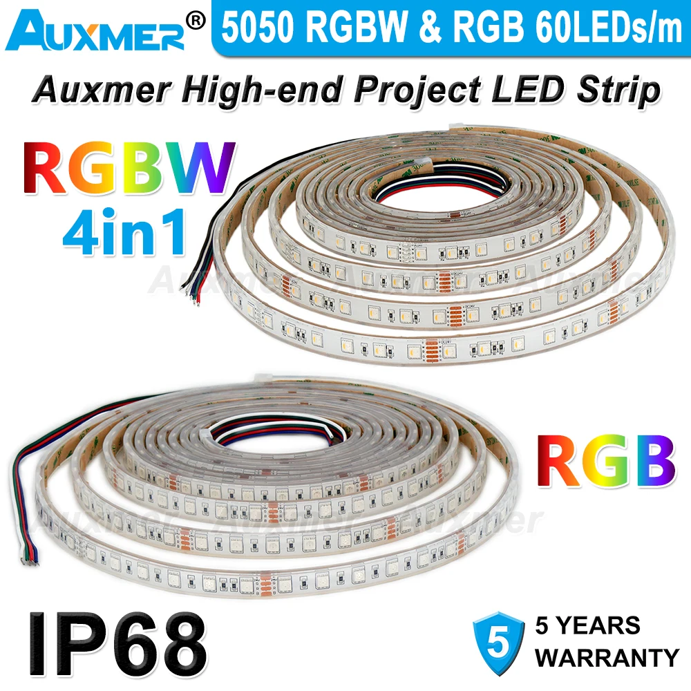 Светодиодная лента Auxmer RGB/RGBW 5050 300 светодиодов  для сада и ванной