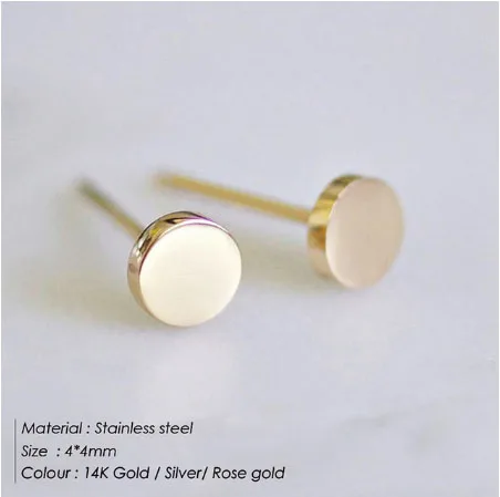 YE14813golden Модные золотые серебряные серьги-гвоздики из нержавеющей стали для женщин офисные маленькие Эффектные серьги-гвоздики минималистичные вечерние ювелирные изделия - Окраска металла: YE14813golden