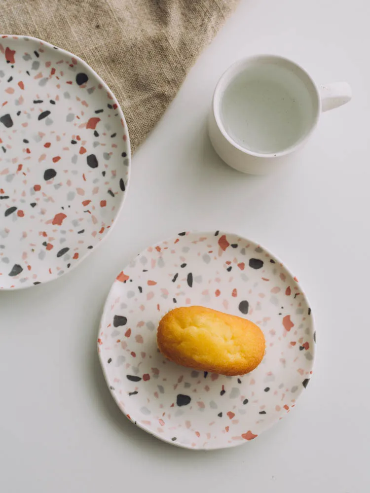 Terrazzo Dinner Plates Dessert Dishes Bowl Tableware Sets Salad Bowl Ceramic Plates