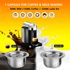 Модернизированная нержавеющая капсула для кофе Vertuo для Nespresso Vertuoline GCA1 и Delonghi ENV135, фильтры для кофе с крышками из фольги