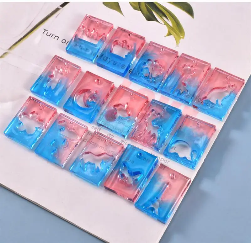 

Pendant Silicone Mold Craft DIY Transparent UV Resin Liquid Silicone Combination Molds for DIY Resin Casting Mold Accessories