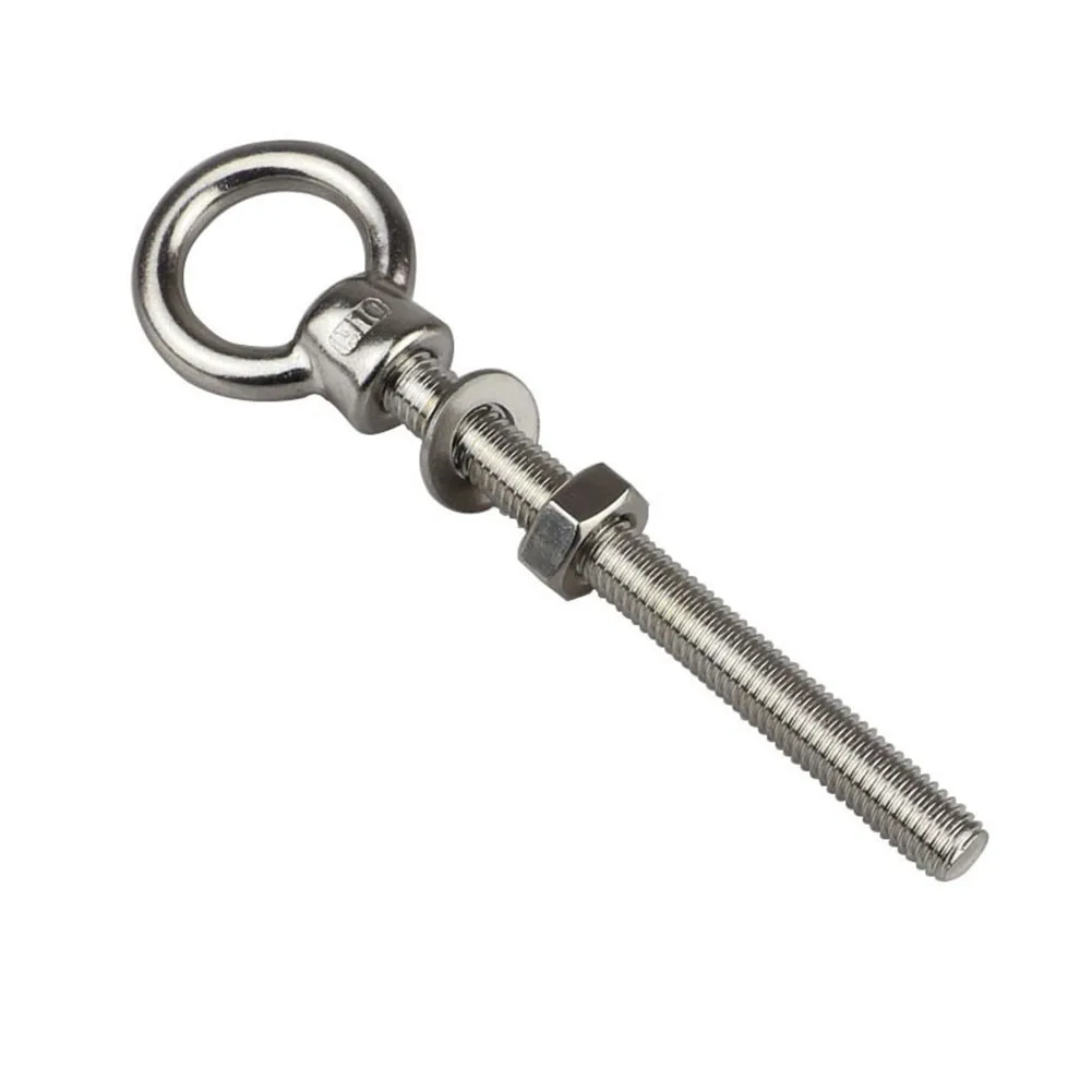 

A4 316 Marine Grade Stainless Steel Lifting Eye Bolt Longshank Nut M6 M8 M10 Round Ring Hook Bolt Screw Fasterners 2021 New Hot