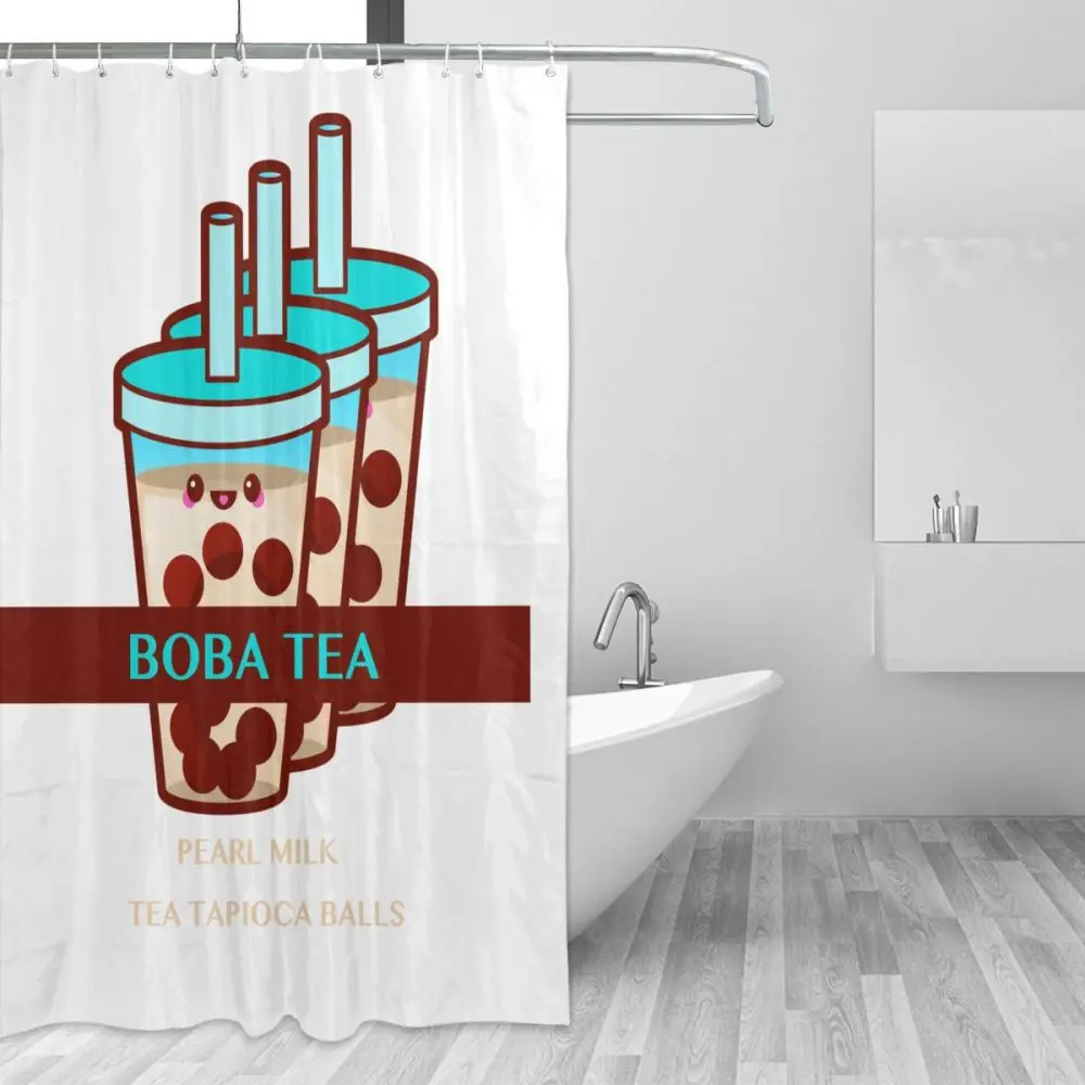 Darmian Bubble Boba жемчуг молоко чай Tapioca шары пластик занавески для душа 66x72 в индивидуальные ванная комната водонепроницаемый полиэстер
