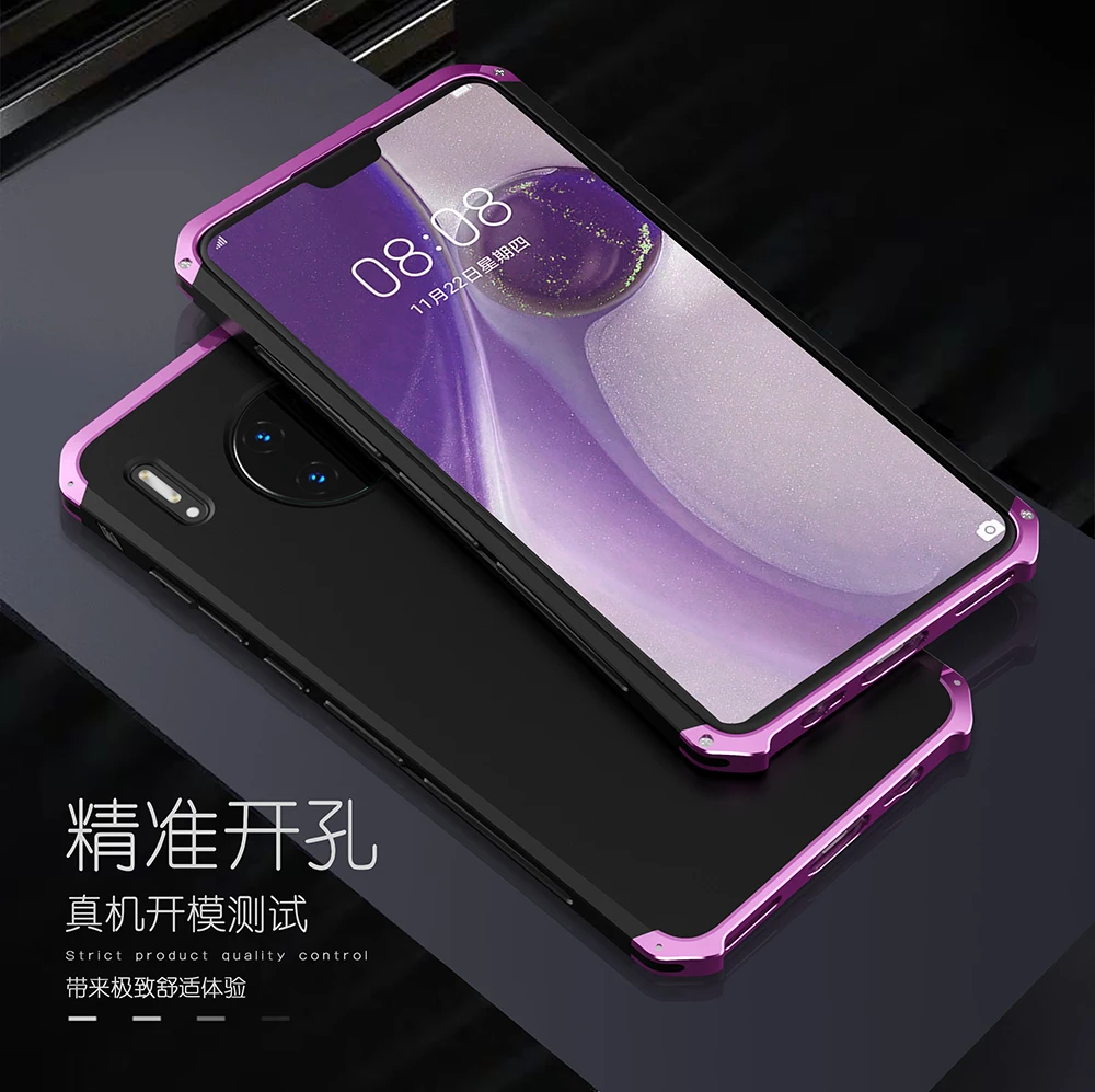 Текстурированный противоударный металлический каркас пластик для huawei P20 P10 Plus алюминиевый сплав p10Plus mate 30 10 Honor V8 V20 бампер с подарком