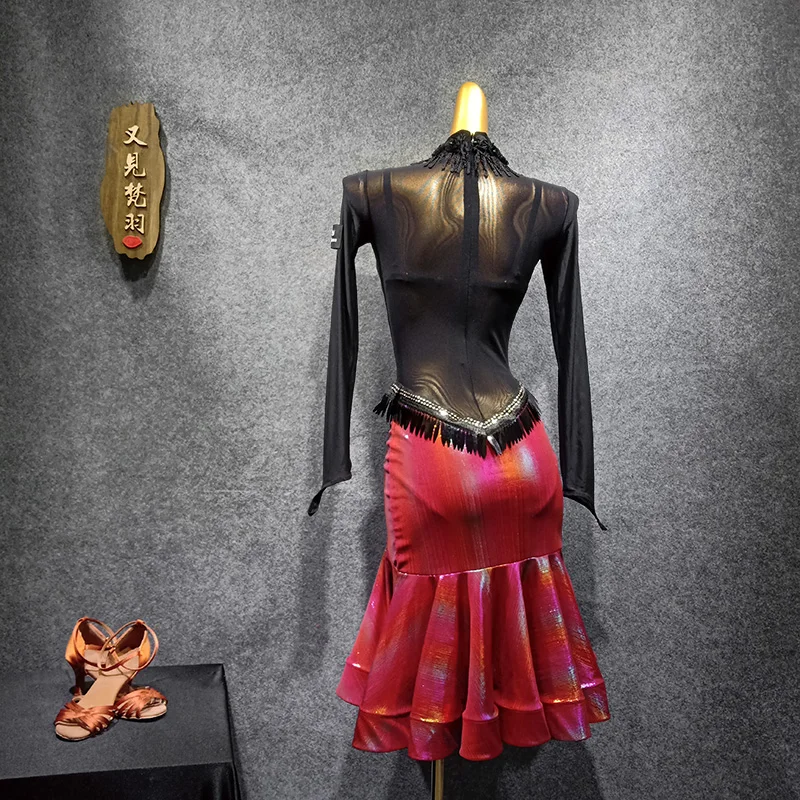 Платье для латиноамериканских танцев Соблазнительные костюмы танцевальная