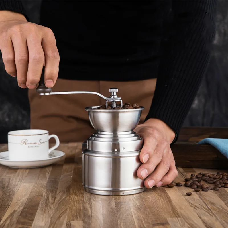 Портативная кофемолка из нержавеющей стали регулируемая ручная керамическая