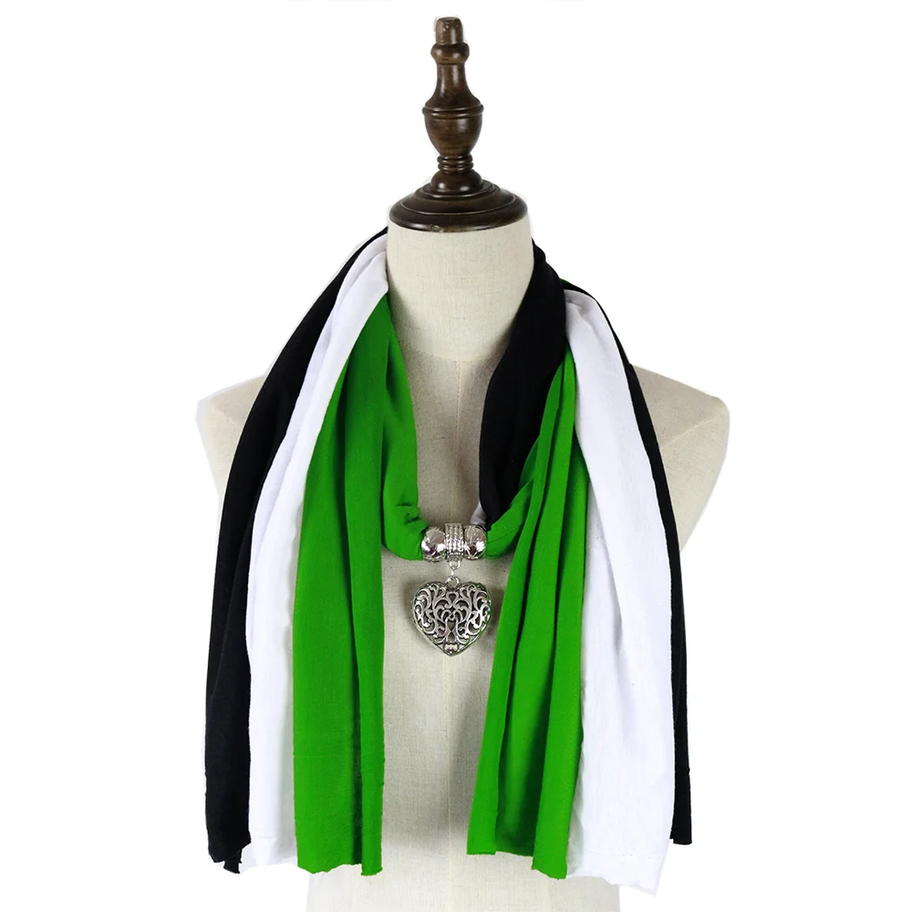 

Scarf Mujer Fashion Jewelry Love Pendant Necklace Scarf Neckwear Shawls Echarpe Hijabs